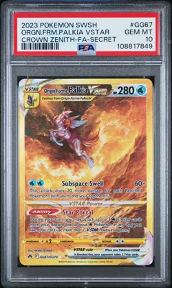 PSA 10 Origin Forme Palkia VSTAR GG67/GG70 Crown Zenith Gold Rare Pokemon - Image 1