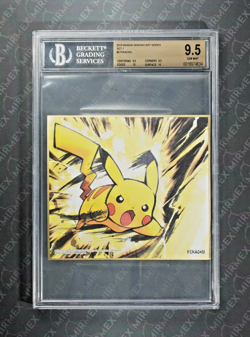 Pokemon BGS 9.5 Pikachu #2 Set 1 Bandai Shikishi Art 2019 Japanese - Image 2
