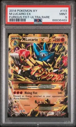 Pokemon PSA 9 M Lucario Ex #113 XY Furious Fists Ultra Rare 2014 English - Image 2