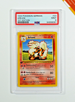 Pokemon PSA 9 Arcanine #23 1st Ed Base Set 1999 German - Image 1