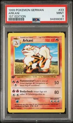 Pokemon PSA 9 Arcanine #23 1st Ed Base Set 1999 German - Image 2
