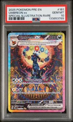 2025 POKEMON PRE EN-PRISMATIC EVOLUTIONS #161 UMBREON EX PSA 10 - Image 1