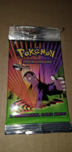 Pokemon TCG 2000 Gym Challenge Giovanni Factory Sealed Booster Pack - Image 2