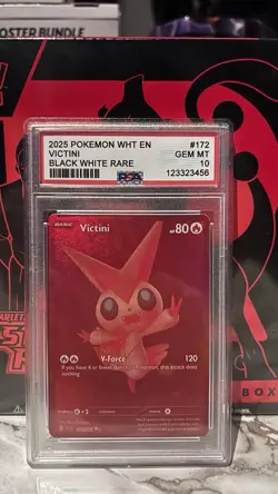 2025 POKEMON SV BLACK BOLT - BLK EN #172/086 VICTINI BLACK WHITE RARE PSA 10 - Image 1