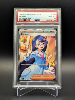 PSA 9 Mint Fennel 2025 Ultra Rare Pokemon Black Bolt IR 162/086 - Image 1