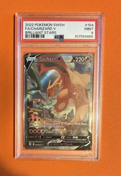 Pokemon TCG Brilliant Stars Charizard v PSA 9 Alternative Art Card 154/172 - Image 1