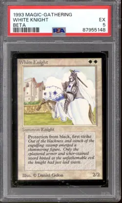Magic MTG Beta White Knight PSA 5 MODERATELY PLAYED MP - Image 1