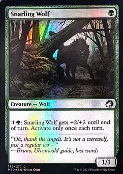 Snarling Wolf Foil C Innistrad: Midnight Hunt 199 NM - Image 1