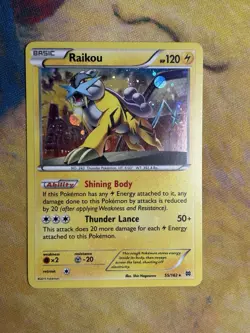Raikou 55/162 XY Breakthrough Cosmos Holofoil Rare Holo Pokemon Card LP - Image 2