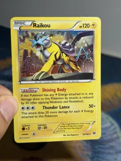 Raikou 55/162 XY Breakthrough Cosmos Holofoil Rare Holo Pokemon Card LP - Image 3