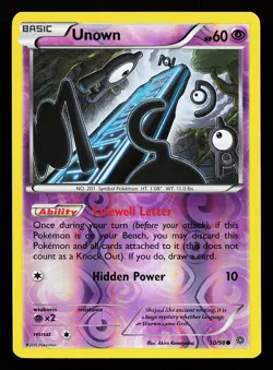 Unown 30/98 Reverse Holo Ancient Origins Pokemon Card - Image 1
