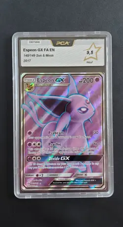 Carte Pokemon Espeon GX Full-Art 140/149 - Soleil et Lune - EN English - PCA 9,5 - Image 1