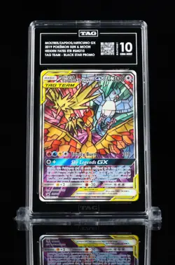 TAG 10 Moltres & Zapdos & Articuno GX TAG TEAM SM210 Pokemon Black Star Promo - Image 1