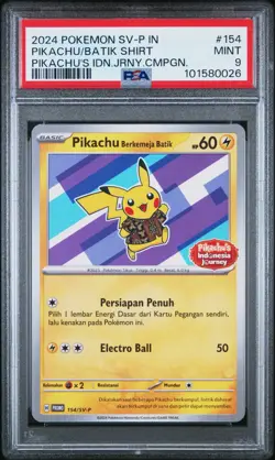 Pikachu in Batik Shirt - Indonesian Journey Promo 154/SV-P - Pokemon Card - Image 1