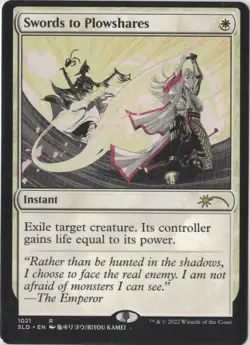 Magic the Gathering Swords to Plowshares (1021) Card; Secret Lair; NM - Image 1