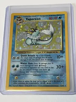 Vaporeon Holo Rare 12/64 | Jungle Set | Vintage WOTC 1999 Pokemon Card TCG NM - Image 1