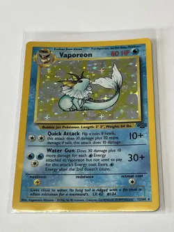 Vaporeon Holo Rare 12/64 | Jungle Set | Vintage WOTC 1999 Pokemon Card TCG NM - Image 3