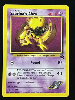 Pokemon Sabrina's Abra Black Star Promo 19 WOTC NM - 1 - Image 1