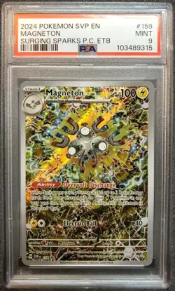 2024 Pokemon Magneton #159 SVP EN Black Star Promo P.C. ETB Mislabel PSA 9 Mint - Image 1