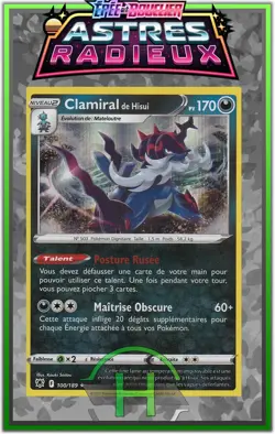 Clamiral Holo - EB10:Astres Radieux - 100/189 - Carte Pokemon Francaise Neuve - Image 1