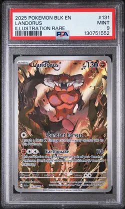 PSA 9 Mint Landorus Illustration Rare #131 Pokemon Black Bolt - Image 1