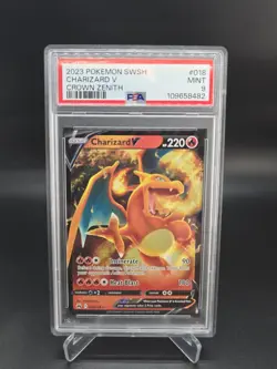 2023 Pokemon SWSH CHARIZARD V Crown Zenith 018/159 PSA 9 GEM Mint - Image 1