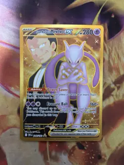 Team Rocket's Mewtwo ex 240/182 SV10 Destined Rivals Holofoil Gold Hyper Rare - Image 3