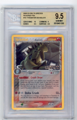 2005 POKEMON EX DELTA SPECIES #16 TYRANITAR-REVERSE FOIL HOLO BGS 9.5 GEM MINT - Image 1