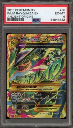 Pokemon M Rayquaza EX XY Ancient Origins Full Art #98 PSA 6 - Image 1