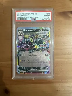 2025 POKEMON PRE EN-PRISMATIC EVOLUTIONS SURPRISE BOX UMBREON EX PSA 10 #603 - Image 1