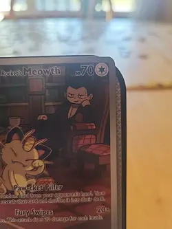 Pokemon TCG Destined Rivals Team Rockets Meowth Illustration Rare 203/182 NM - Image 4