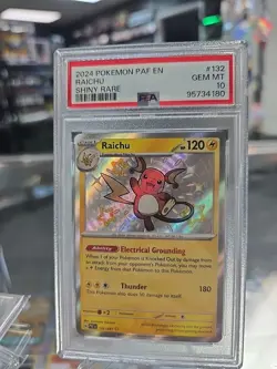 Raichu 132/091 PSA 10 Pokemon Scarlet Violet Paldean Fates Baby Shiny - Image 1