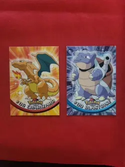 Pokemon: Charizard #06 & Blastoise #09 Topps 1999 Nintendo Vintage Non-holo LP - Image 1