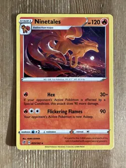 Pokemon TCG Ninetales Rebel Clash 025/192 Regular Rare NM - Image 1