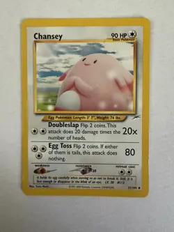 Pokemon Chansey Neo Destiny 31/105 Unlimited Uncommon Card. Lightly Used - Image 1