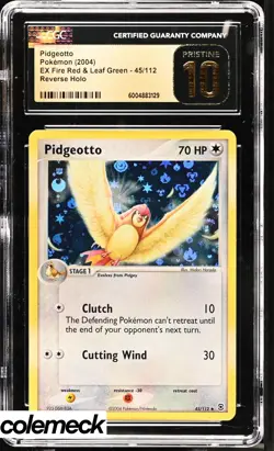 CGC Pristine 10 Pidgeotto Reverse Holo 45/112 Pokemon EX Fire Red & Leaf Green - Image 1