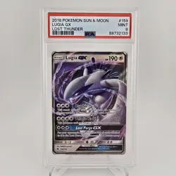 2018 POKEMON SUN & MOON LOST THUNDER 159 LUGIA GX - PSA 9 - Image 1