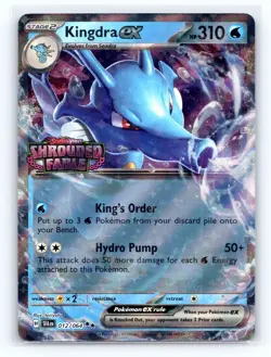 Pokemon TCG Shrouded Fable Kingdra Card 012/064 EX - STAMPED PROMO - Image 1