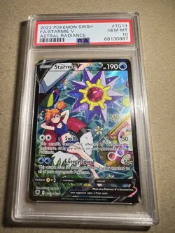 2022 STARMIE V TG13 Astral Radiance Trainer Gallery Pokemon Misty’s Holo PSA 10 - Image 1