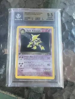 Pokemon Dark Alakazam Holo Rare 1st Edition 1/82 Team Rocket BGS 9.5 PSA 10 - Image 1
