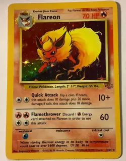 Pokemon TCG Flareon Jungle 3/64 Holo 1999 Pokemon Pack Fresh Nice - Image 5
