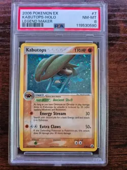 Pokemon Tcg 2006 EX Kabutops Holo Legend Maker 7/92 PSA Graded 8 nm-mt Slab - Image 1