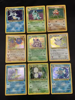 Vintage Rare Holo Pokemon Card Lot WOTC Base Set 2 Nidoking & Nidoqueen MP/HP - Image 1