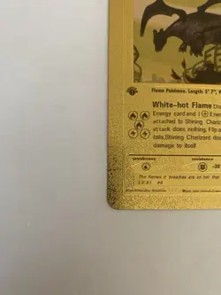 2000 POKEMON SHINING CHARIZARD WHITE-HOT FLAMES GOLD CARD #107/105 Secret RARE - Image 4
