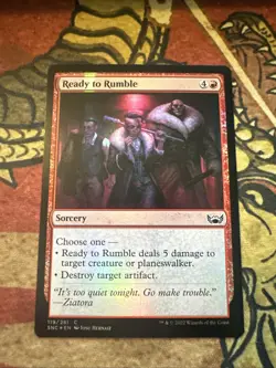 Mtg Magic New Capenna Missing Ink Foil Ready To Rumble Misprint Error Card - Image 1