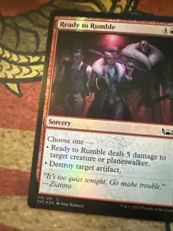Mtg Magic New Capenna Missing Ink Foil Ready To Rumble Misprint Error Card - Image 3