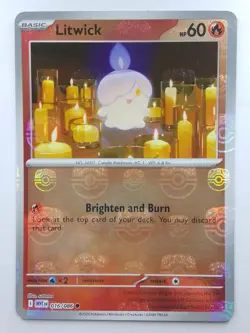 Litwick 016 Masterball White Flare Pokemon card - Image 1