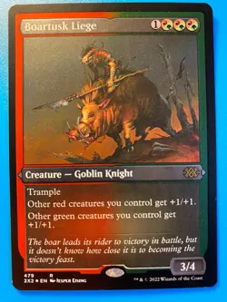 MTG 1x FOIL ETCHED Boartusk Liege 479 Double Masters 2022 Magic Gathering x1 NM - Image 1