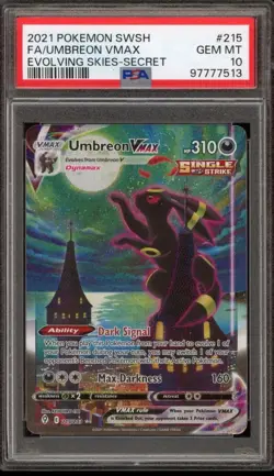 2021 Pokemon SWSH Umbreon VMAX 215/203 Alt Art Evolving Skies PSA 10 - Image 1