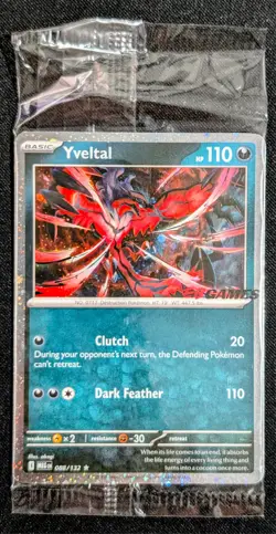 Yveltal 008/132 EB Games Stamp Stamped Mega Evolution Holo Pokemon Promo SEALED - Image 1